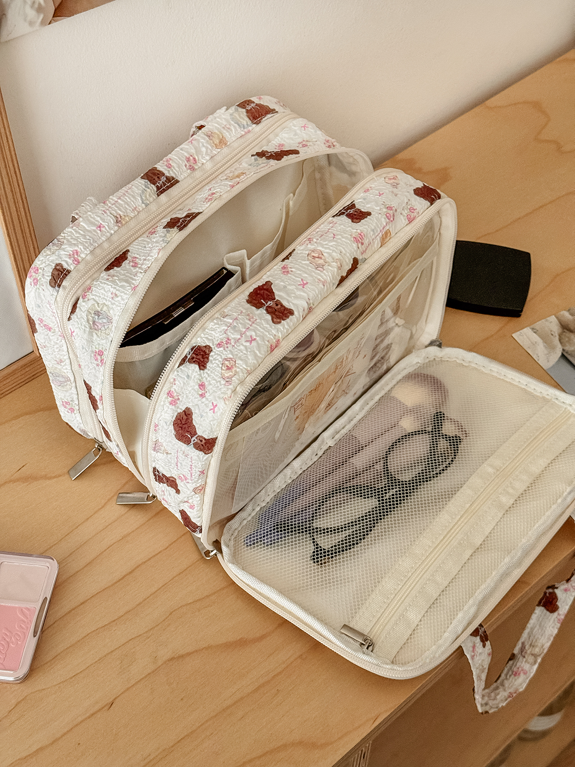 Airfriend Bear Makeup Bag Pouc - مراجعة Luxury Bags In China Wholesale وسعره