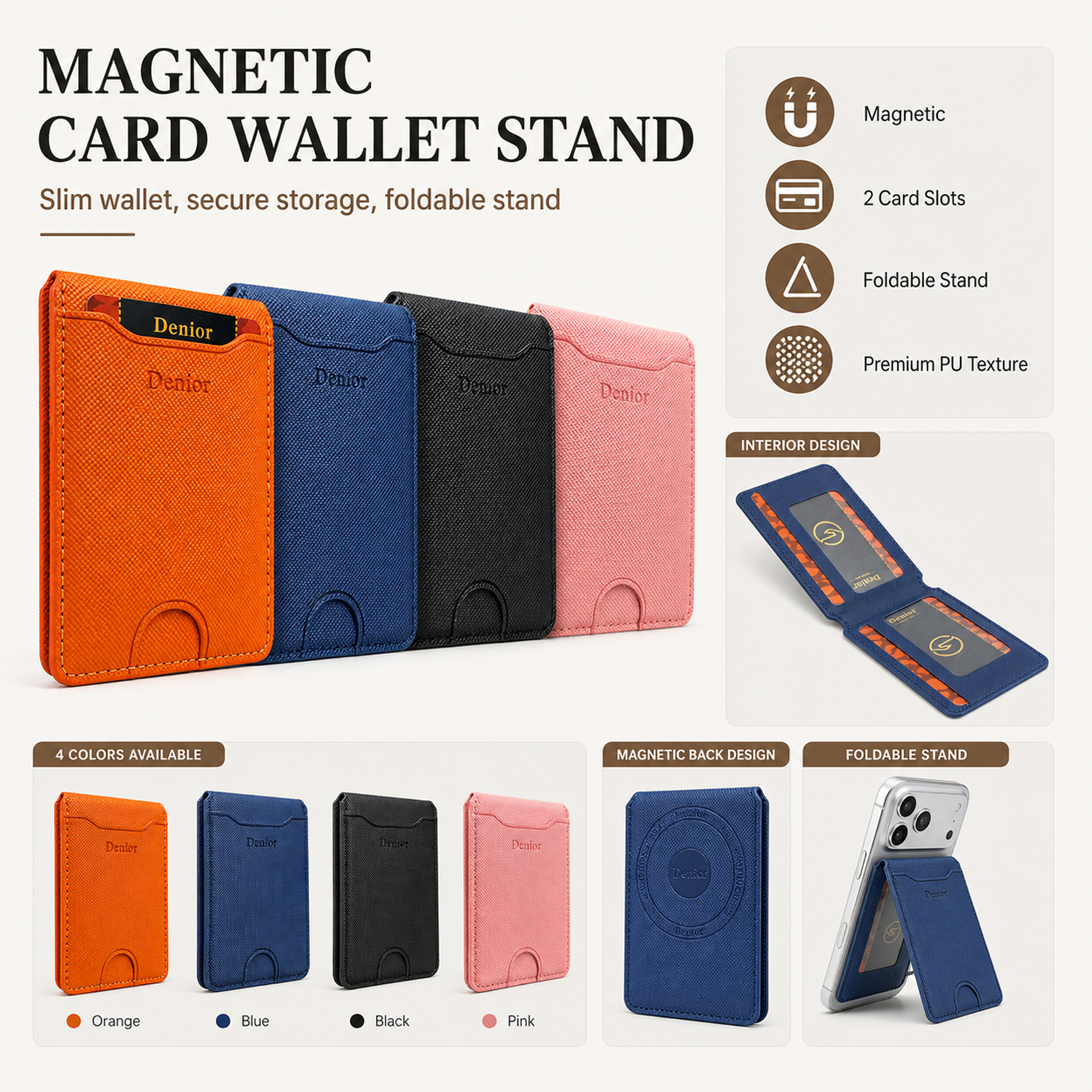 Mobile Phone Wallet Stand Magn - مراجعة Luxury Bags In وسعره