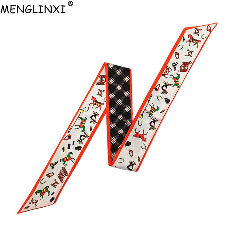 Horse Plaid Skinny Scarf Women - مراجعة Luxury Bags Expensive وسعره