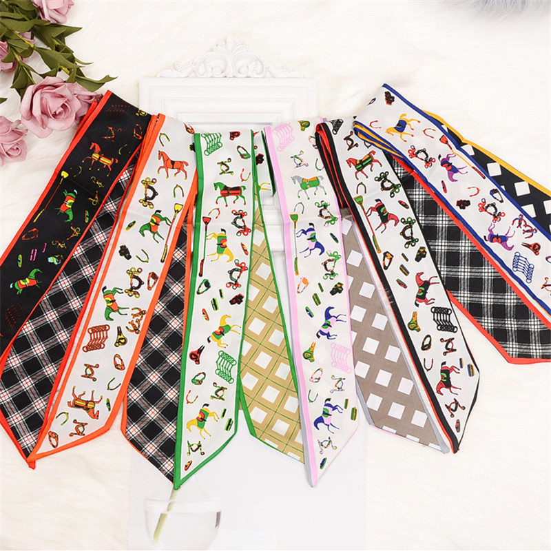 Horse Plaid Skinny Scarf Women - مراجعة Luxury Bags Expensive وسعره