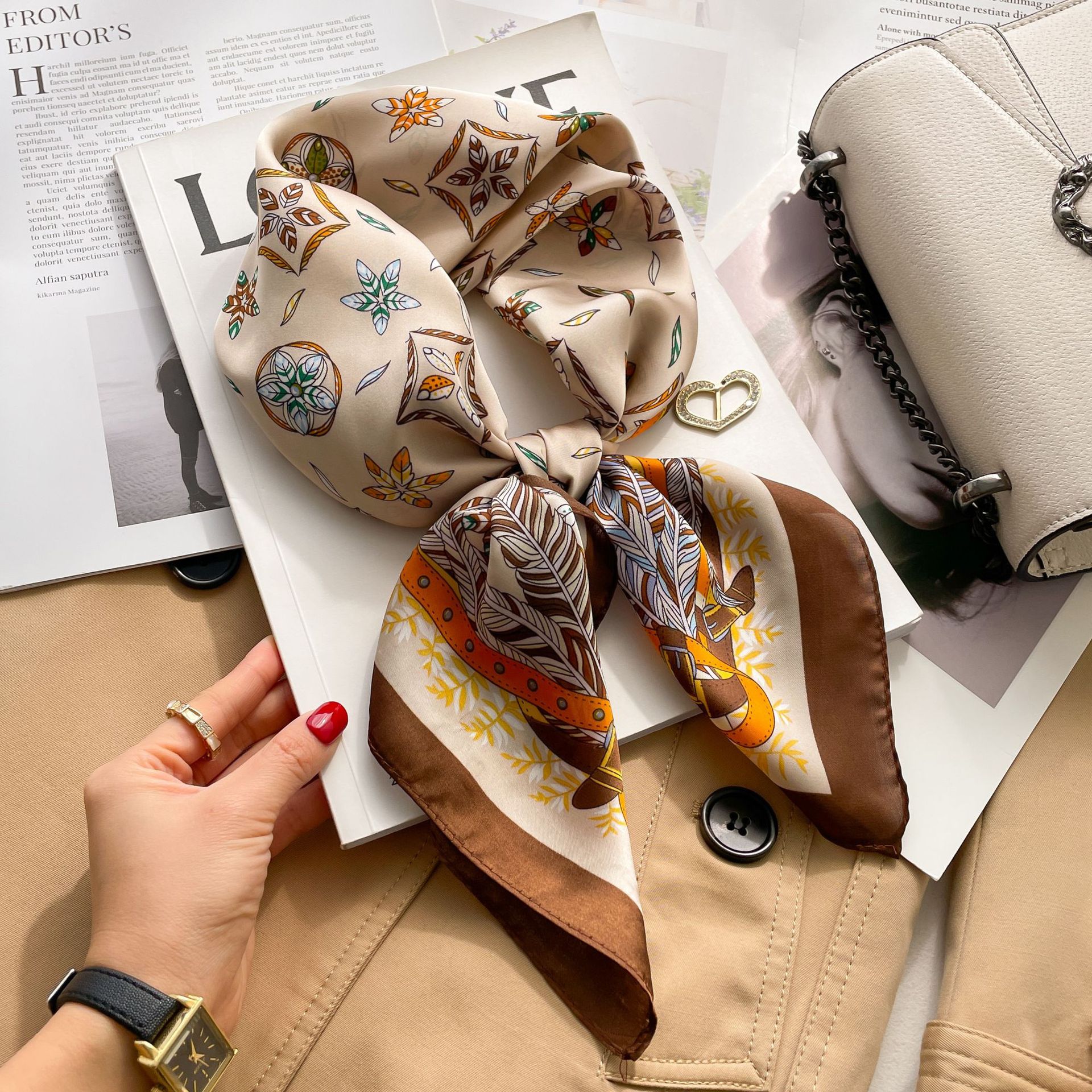 Luxury Fashion Print 70*70cm S - مراجعة Luxury Bags Casual وسعره