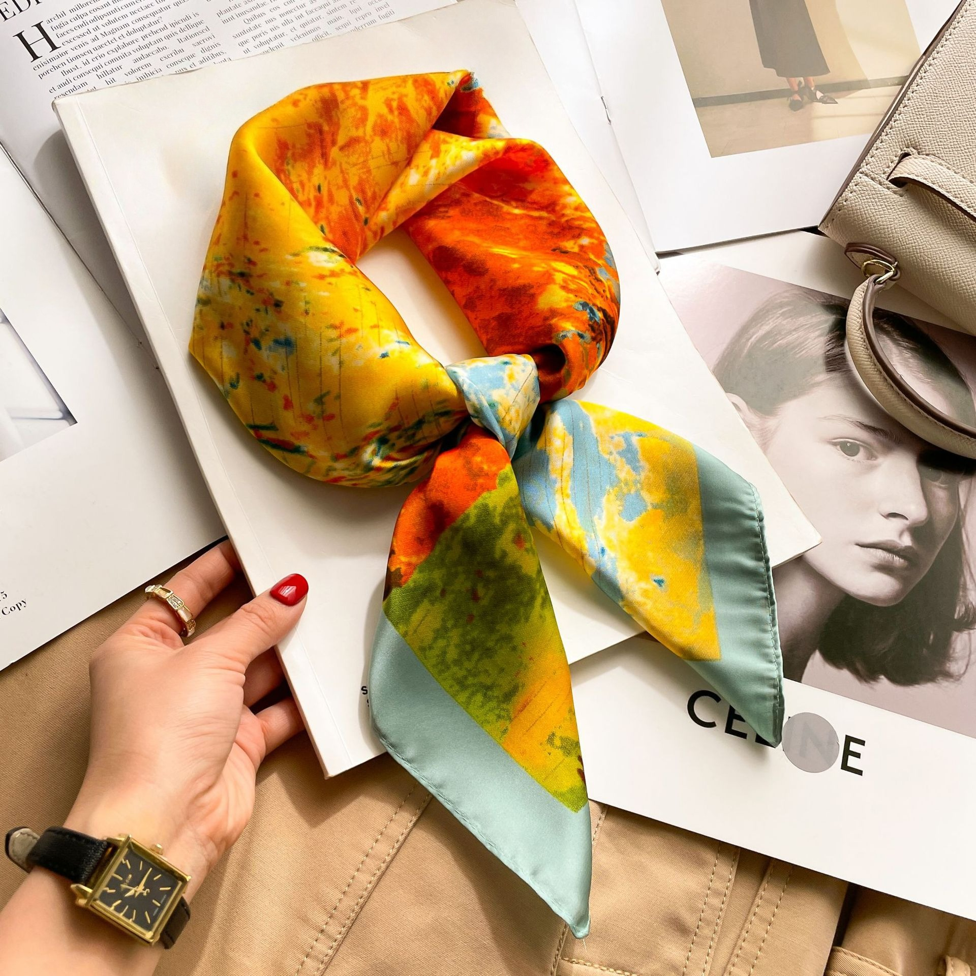 Luxury Fashion Print 70*70cm S - مراجعة Luxury Bags Casual وسعره