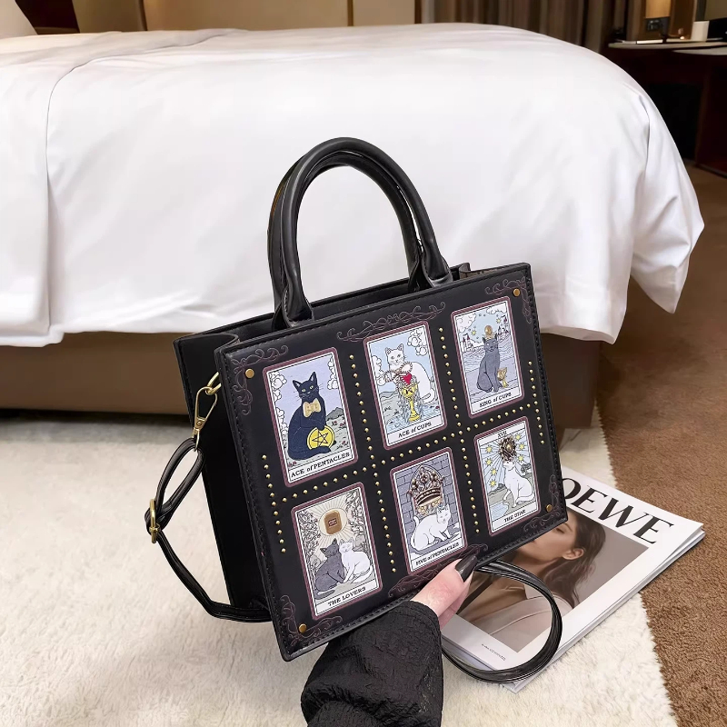 Women'S Tarot Card Cat Print H - مراجعة Luxury Bags Edit وسعره