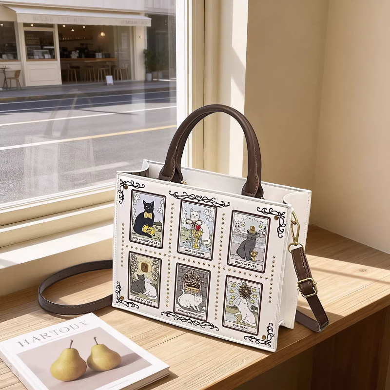 Women'S Tarot Card Cat Print H - مراجعة Luxury Bags Edit وسعره